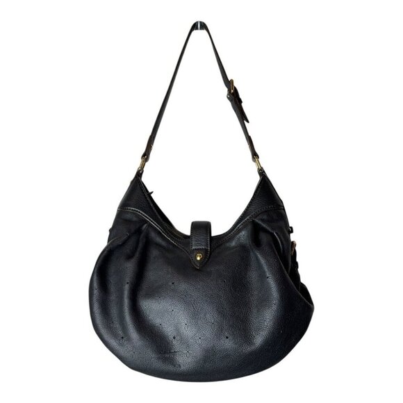 Louis Vuitton Purse Noir Black Leather Monogram Mahina Shoulder Bag Luxury Hobo - Picture 4 of 15